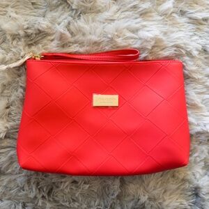 Shiseido Red Quilted Women's makeup Bag pouch